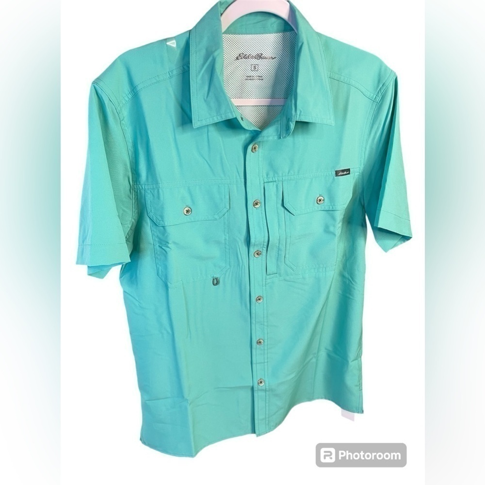 Eddie Bauer Small Woven Tech UPF 50 Fishing Hiking Shirt NWT